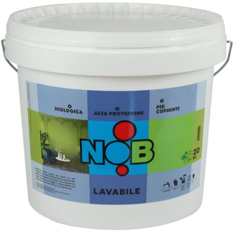 Idropittura lavabile ecologica murale acrilica interni colore bianco nob formato 5 kg - confezione 1
