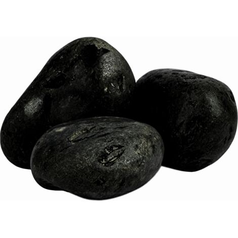 Ciottoli nero ebano pietre naturali decorativi giardini aiuole vasi misura 40/60 - formato 5 kg - confezione 1