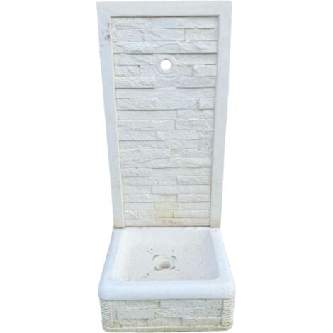Fontana giardino calcestruzzo senza rubinetto 40x40xh90cm serie muraglietto