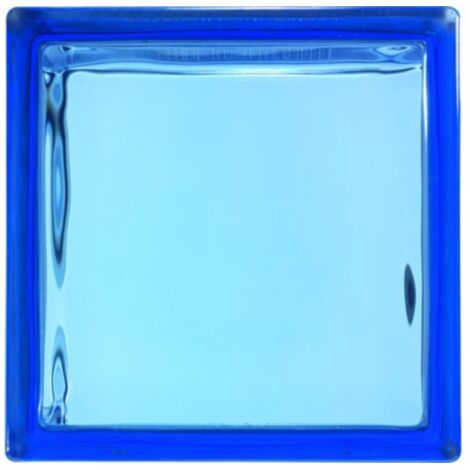 Vetromattone effetto ondulato blu diffusione luminosa naturale 190x190x80 mm
