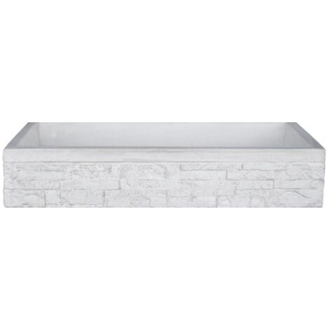 Pilozza lavabo calcestruzzo cemento serie muraglietto giardini lavanderie misure 80 x 40 x h.20 cm - confezione 1
