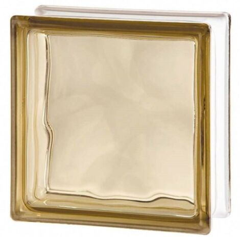Vetromattone effetto ondulato propagazione armoniosa luce 190 x 190 x 80 mm colore- avana - confezione 1