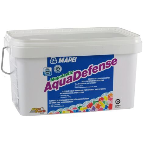 Mapelastic aquadefense fustino da 3,5 kg membrana liquida mapei elastica rapida