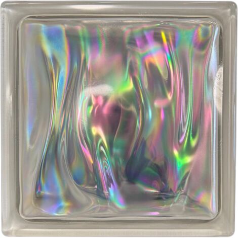 Vetromattone effetto ondulato propagazione armoniosa luce 190 x 190 x 80 mm colore- perlato - confezione 1