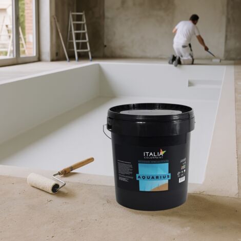 Idropittura acrilica specifica per piscine in cemento aquarius tinta bianco - contenuto litri 5 - confezione 1