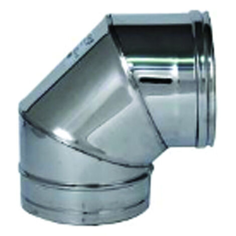 Curva 90° acciaio inox Ø 150 mm spessore 0,5 mm canna fumaria monoparete (1/2)