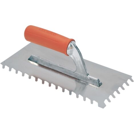 Spatola frattone dente inclinato 28x13 cm acciaio inossidabile antiruggine
