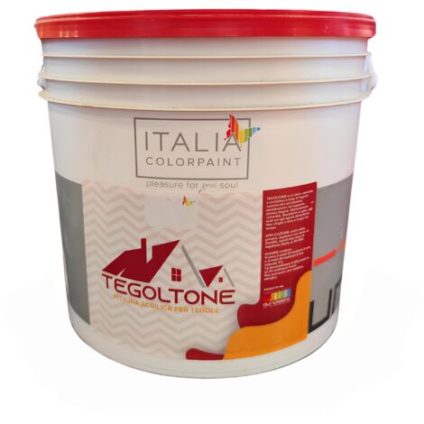Italia colorpaint tegoltone pittura acrilica tegole colore rosso mc14 00 a formato 4 lt - confezione 1