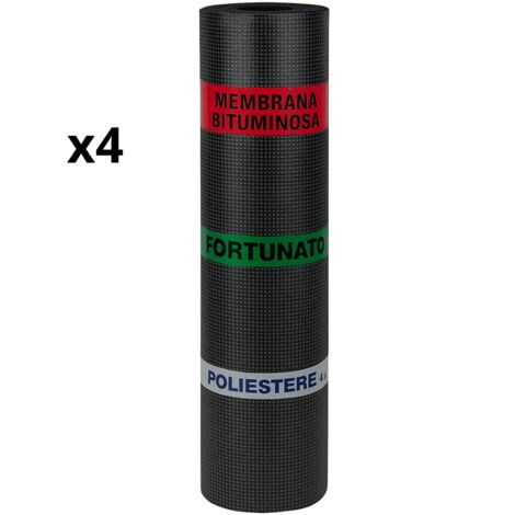 Guaina bituminosa poliestere 4 mm impermeabilizzante casasciutta 4 rotoli 1x10 m