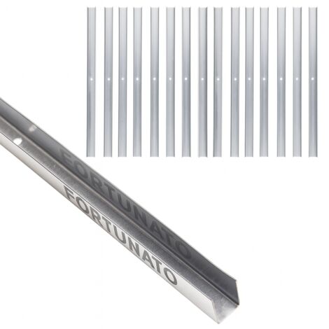 Guida u standard 2 m profilo preforato sp 0,6 mm fissaggio cartongesso 16 pezzi misure 30 x 28 x 30 mm - confezione 1
