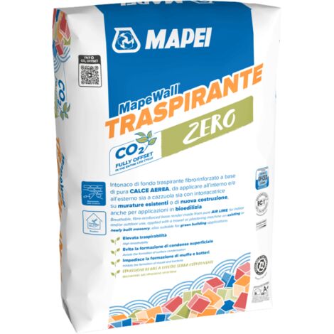 Mapewall traspirante intonaco fondo bianco fibrorinforzato 25 kg