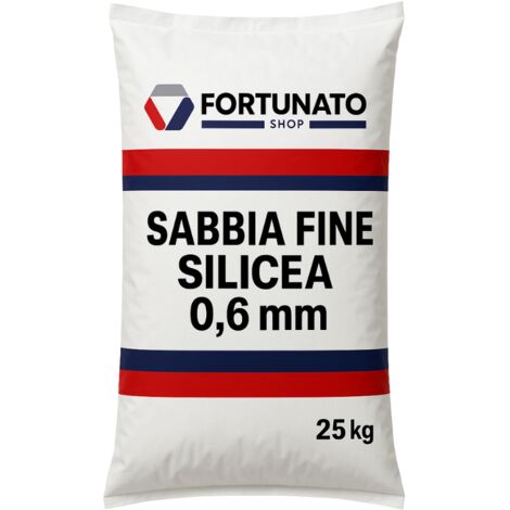 Sabbia silicea fine granulometria 01 mm finitura superfici sacco kg 25