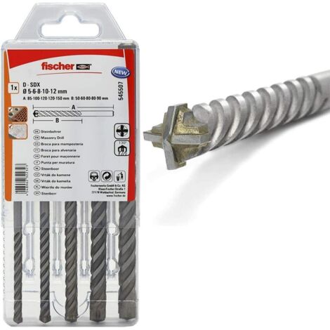 Set di 5 punte widia al quarzo 5-6-8-10-12mm 545507 fischer