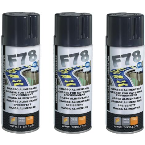 3 X Faren F78 Grasso Spray Atossico Anticorrosivo macchine impianti uso alimentare 400 ML (1/5)