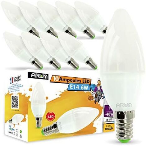 Arum Pack of 10 E14 6W Bulbs (equivalent to 40W) 420 Lumens Warm White 2700K [Energy Class G] (1/5)