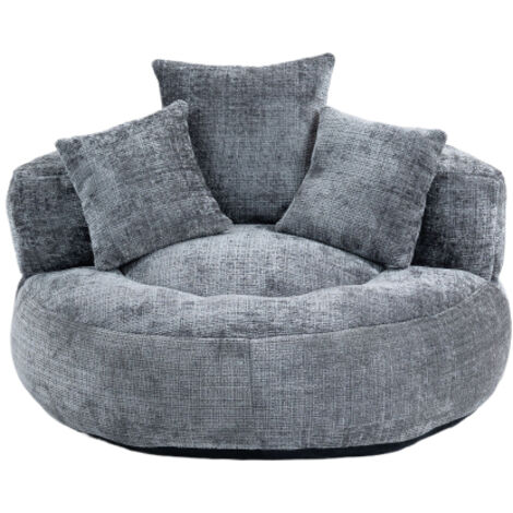 Durable Komfort Lounger hohen Rücken Sitzsack Stuhl Couch mit drei Kissen für Erwachsene und Kinder, Indoor & Outdoor, Single Gaming Sofa Stuhl für (Gray Chenille) (1/5)