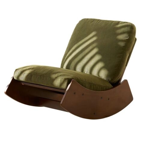 Comfortable Glider Rocking Chair, Upholstery Glider Chair, Solid Wood Frame, Perfect for Multiple Settings Accent Reading Chair ,Vert (1/5)