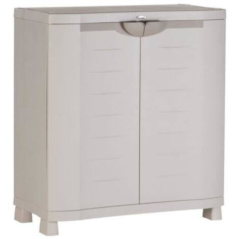 Plastiken Serie Space-Saver medio armario de exterior 90x45x100 cm beige con estantes (1/4)