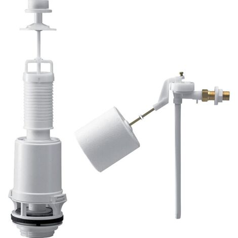 Siamp – Mécanisme de chasse d'eau à tirette avec robinet flotteur en laiton – Longueur ajustable 255 à 455mm – Débit 3,5 l/s – 38105007