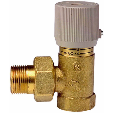 Thermador – Soupape chauffage central 20x27 – Filetage sortie 3/4'' – Pression max 10 bar – Réglage 0,1 à 0,6 bar différentiel