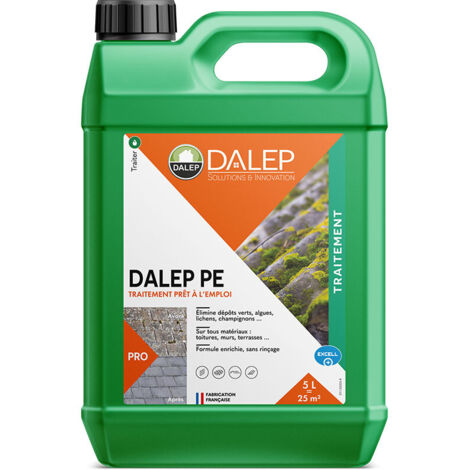 Dalep – Fongicide PE prêt à l'emploi 30L – Antimousse pour toiture et murs – Élimine mousses, algues et lichens – Efficace en 12h - 101000407