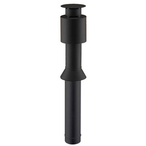 Poujoulat – Terminal de sortie vertical 100-150 mm – Couleur noir RAL 0323 – Évacuation efficace des fumées – Compatible chauffage à combustible solide