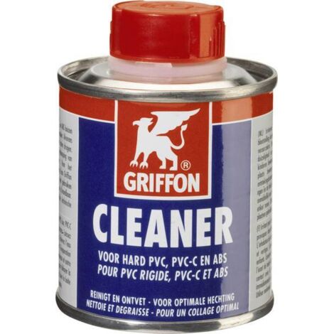 Griffon – Décapant CLEANER pour PVC rigide et ABS – Nettoyage et dégraissage tuyaux – Élimine résidus de colle – Bidon 250ml