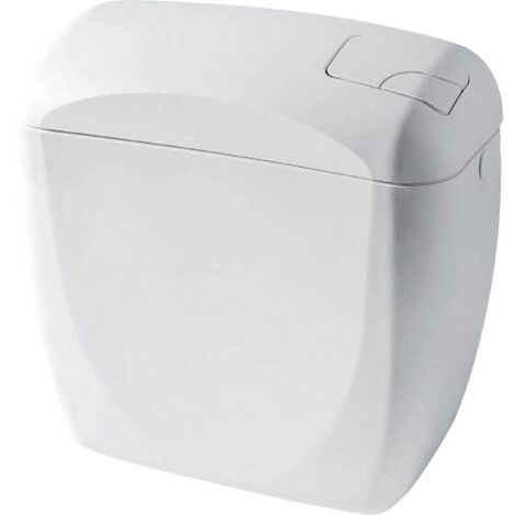 Siamp – Réservoir de chasse d'eau apparent attenant – Double volume 9L – Mécanisme de chasse 3/6L – Isolation polystyrène – Compatible cuvettes posées au sol