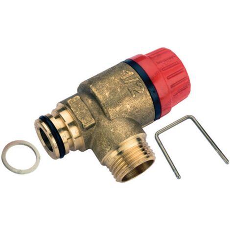 Soupape de sécurité chauffage central 1/2' – Pression max 3 bars – Évacuation excès d'eau chaude – Compatible chaudières Saunier Duval