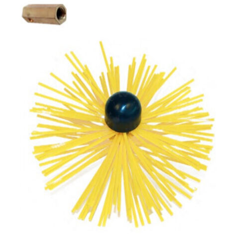 Hérisson ramonage PVC fil jaune D.125 raccord 12X175