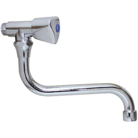 Presto – Robinet mural de cuisine tête à clapet 150 mm – Laiton chromé – Pour évier – 70704 (1/3)