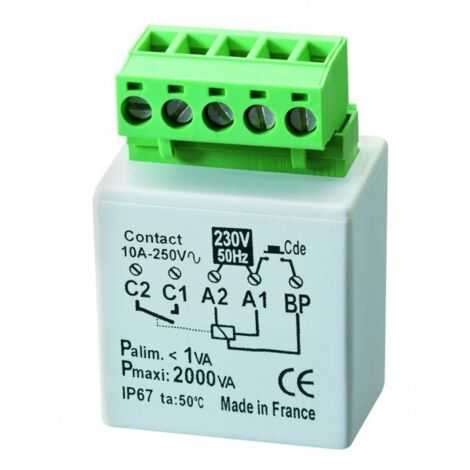 Micromodule télérupteur temporisé encastrable 2000W Yokis