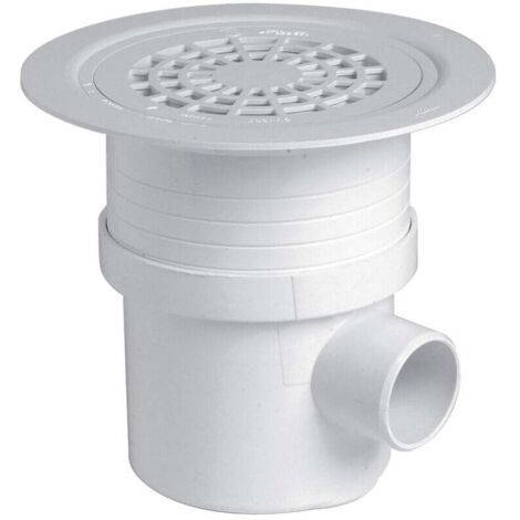 Nicoll – Grille PVC blanche pour siphon de sol 133 mm – Résistante à la corrosion – Sortie verticale Ø 50/63 mm – Drainage efficace