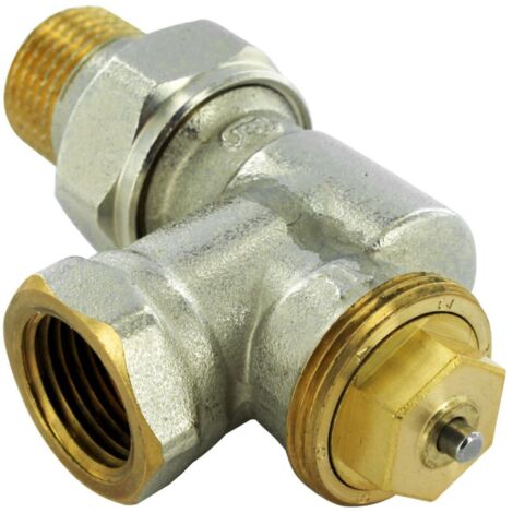 Comap – Robinet thermostatique équerre inverse M30 1/2' – Régulation individuelle température radiateur – Laiton nickelé – R857424