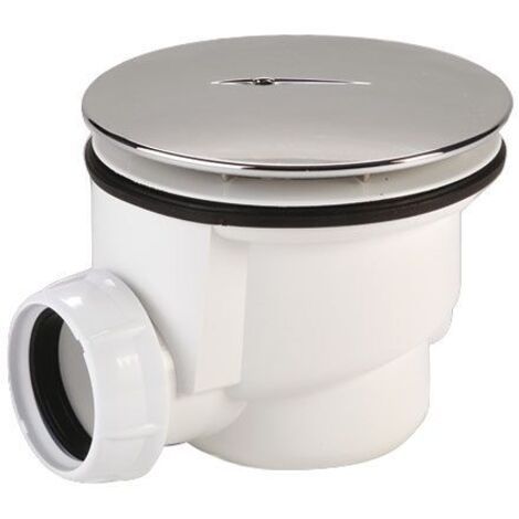 Nicoll – Bonde siphoïde Ø90 avec capot ABS chromé – Sortie horizontale 40mm – Garde d'eau 50mm – Débit 0,5 l/s pour receveurs 90mm