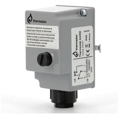 Thermador – Aquastat applique réarmement manuel 40-70°C – Température pré-réglée 60°C – Pour plancher chauffant – AARM