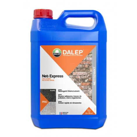 Dalep – Nettoyant rapide Net Express 5L – Élimine salissures et micro-organismes – Prêt à l'emploi – Pour façades, toitures et terrasses