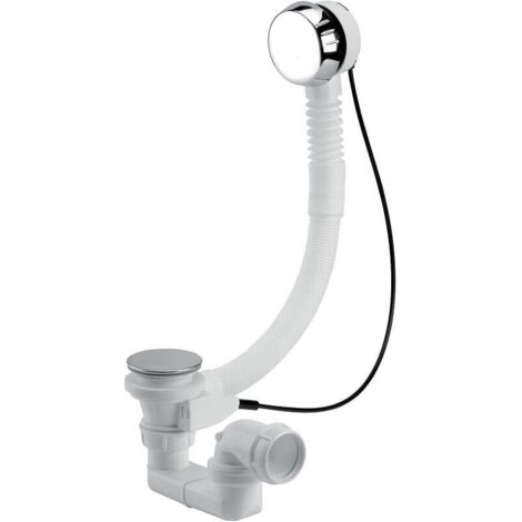 Nicoll – Vidage baignoire automatique à câble 650mm – Clapet inox 70mm – Corps polypropylène – Installation simple et rapide