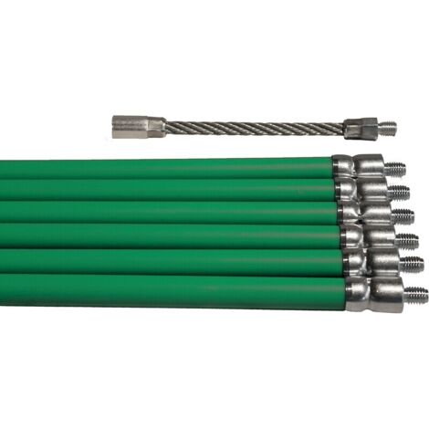 Progalva – Kit ramonage Fibroflex 6 cannes noires 1,5 m – Diamètre 20 mm – Raccord 12 x 175 mm – Pour conduits fioul, bois et charbon (1/4)