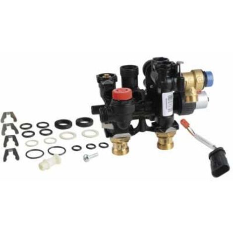 Vanne 3 voies chauffage central – Filetage plomberie 1" – Raccords en laiton – Compatible chaudières Saunier Duval - S1025500