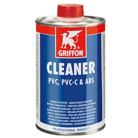 Griffon – Décapant cleaner pour PVC rigide et ABS – 500 ml – Élimine résidus de colle et nettoie outils – Application avec chiffon absorbant