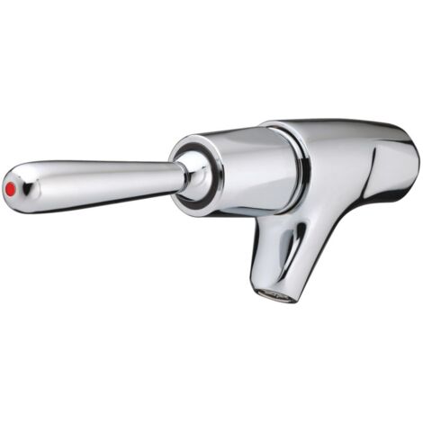 Presto – Mitigeur de lavabo simple – Fixation murale – Manette eau chaude et froide – Dimensions 12 x 17 cm – NF