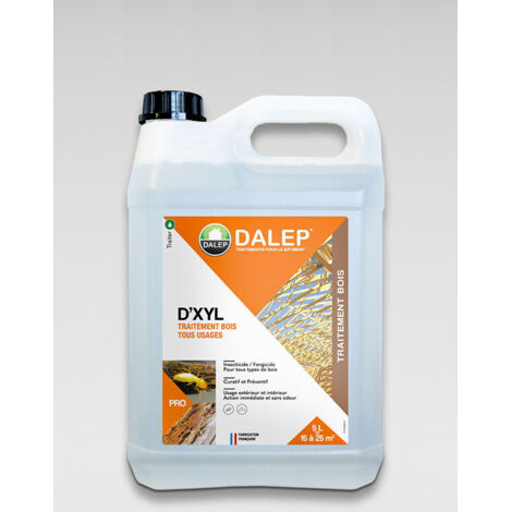 Dalep – Traitement bois D'XYL tous usages bidon 5L – Insecticide fongicide pour charpentes – Efficace contre termites et champignons – 310005