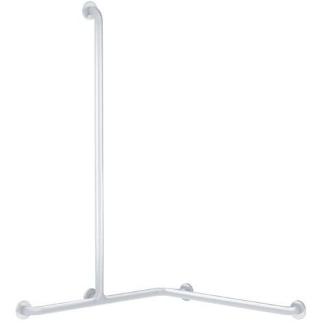 Delabie – Barre de maintien d'angle 32 mm en nylon HR brillant blanc – Support pour siège de douche – Charge maximale 150 kg – 5490N