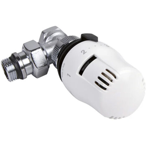 Thermador – Kit radiateur robinet équerre 1/2 – Tête thermostatique TTC VT=0,3 – Corps chromé 1/2" équerre – Douille auto-étanche