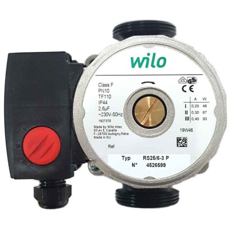Universal – Pompe de circulation chaudière WILO RS 25/6 3P 130mm – Tension 230V – Filetage 1" – Entraxe 130mm pour systèmes de chauffage