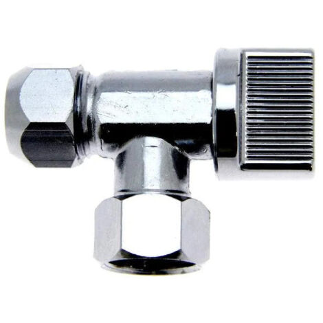 Siamp – Robinet d'arrêt pour WC – Filetage plomberie 1/2'' – Finition métal chromé – Installation sur bâti-support