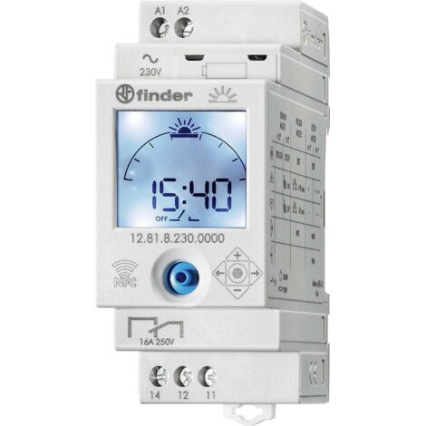 Finder – Relais horaire 128182300000 – 1 contact SPDT – 16 A – 230 V AC – Montage DIN – Température -20...50°C