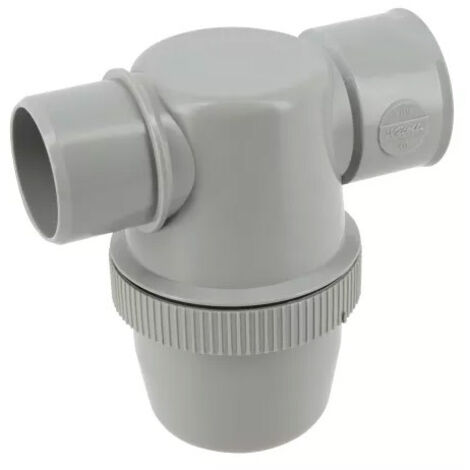 Nicoll – Siphon de lavabo PVC-C gris Ø 40 mm – À coller – Entrée horizontale – Garde d'eau 50 mm – Raccordement sortie à coller
