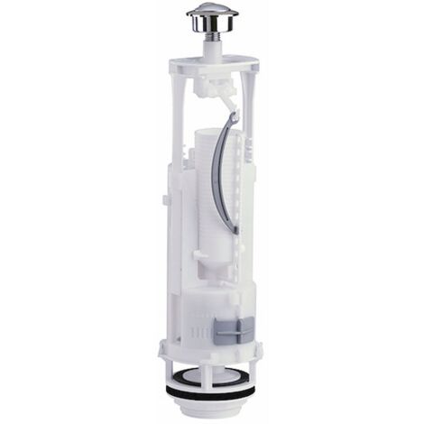 Siamp – Mécanisme de chasse d'eau double volume à poussoir – Compatible réservoirs céramique/plastique – Bouton chromé – Hauteur réglable 282 à 430 mm